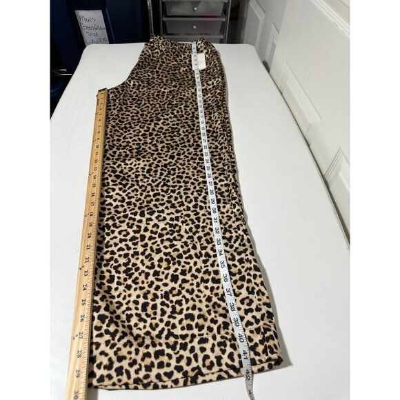 A New Day Women's Mid-Rise Wide Leg Satin Pull-on Animal Print Pants Size XL NWT - Picture 6 of 8
